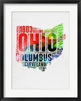 Ohio Watercolor Word Cloud Fine Art Print