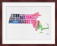 Massachusetts Watercolor Word Cloud Fine Art Print