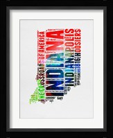 Indiana Watercolor Word Cloud Fine Art Print