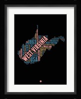 West Virginia Word Cloud 1 Fine Art Print