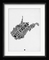 West Virginia Word Cloud 2 Fine Art Print