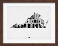 Virginia Word Cloud 2 Fine Art Print