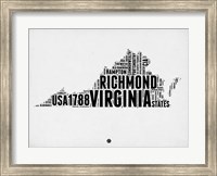 Virginia Word Cloud 2 Fine Art Print