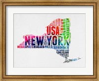New York Watercolor Word Cloud Fine Art Print