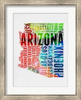 Arizona Watercolor Word Cloud Fine Art Print
