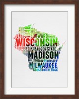 Wisconsin Watercolor Word Cloud Fine Art Print