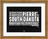 South Dakota Black and White Map Fine Art Print