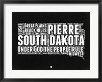 South Dakota Black and White Map Fine Art Print