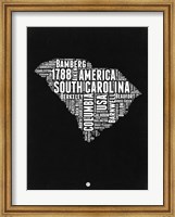 South Carolina Black and White Map Fine Art Print