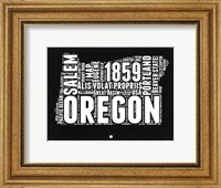 Oregon Black and White Map Fine Art Print