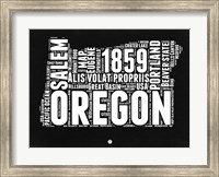 Oregon Black and White Map Fine Art Print