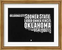 Oklahoma Black and White Map Fine Art Print