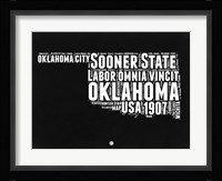 Oklahoma Black and White Map Fine Art Print