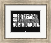 North Dakota Black and White Map Fine Art Print