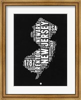 New Jersey Black and White Map Fine Art Print