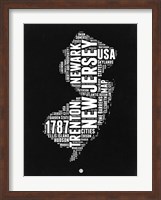 New Jersey Black and White Map Fine Art Print
