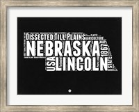 Nebraska Black and White Map Fine Art Print