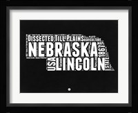 Nebraska Black and White Map Fine Art Print