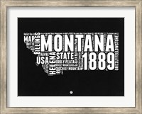 Montana Black and White Map Fine Art Print