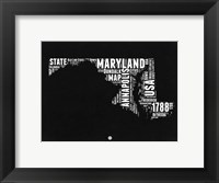 Maryland Black and White Map Fine Art Print