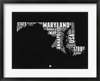 Maryland Black and White Map Fine Art Print