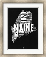 Maine Black and White Map Fine Art Print