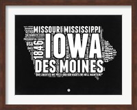 Iowa Black and White Map Fine Art Print