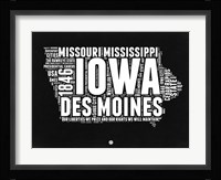 Iowa Black and White Map Fine Art Print