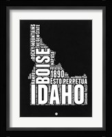 Idaho Black and White Map Fine Art Print
