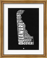 Delaware Black and White Map Fine Art Print