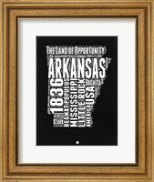 Arkansas Black and White Map Fine Art Print