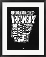 Arkansas Black and White Map Fine Art Print