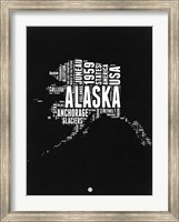 Alaska Black and White Map Fine Art Print