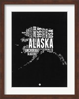 Alaska Black and White Map Fine Art Print