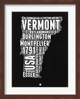 Vermont Black and White Map Fine Art Print