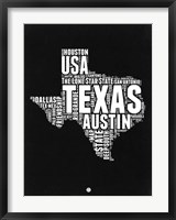 Texas Black and White Map Fine Art Print
