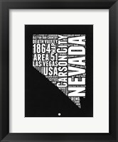Nevada Black and White Map Fine Art Print