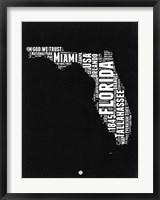Florida Black and White Map Fine Art Print