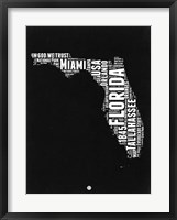 Florida Black and White Map Fine Art Print