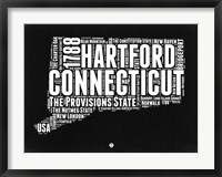 Connecticut Black and White Map Fine Art Print