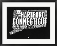Connecticut Black and White Map Fine Art Print