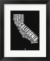 California Black and White Map Fine Art Print