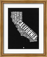California Black and White Map Fine Art Print