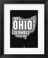 Ohio Black and White Map Fine Art Print