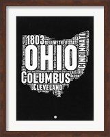 Ohio Black and White Map Fine Art Print