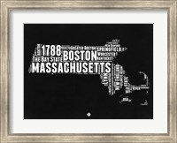 Massachusetts Black and White Map Fine Art Print