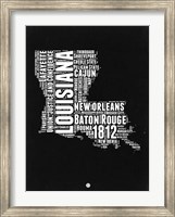 Louisiana Black and White Map Fine Art Print