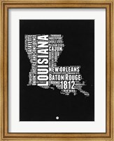 Louisiana Black and White Map Fine Art Print