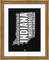 Indiana Black and White Map Fine Art Print