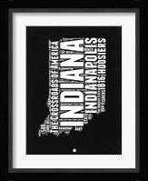Indiana Black and White Map Fine Art Print